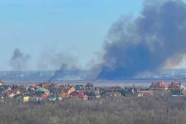 В Азовском районе более 12 часов тушили ландшафтный пожар