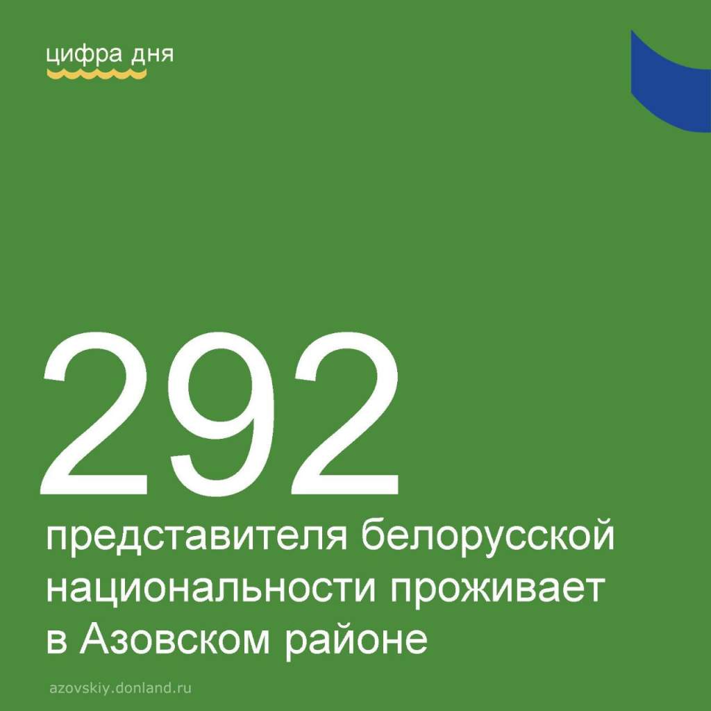 292 представителя белорусской национальности проживает в Азовском районе