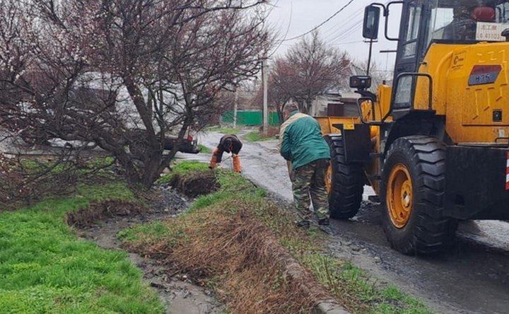 В Азове после сильного дождя решили почистить ливнёвки и спилить аварийные деревья