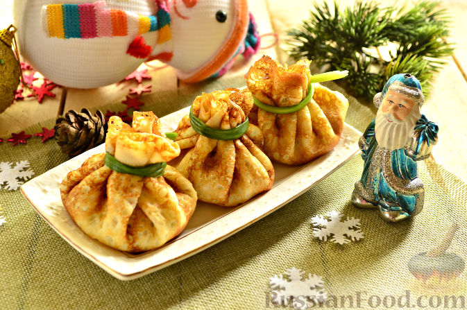 Рецепты новогодних блюд: закуска «Мешочки Деда Мороза»